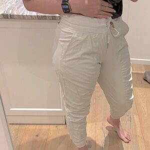 Size 10 Lululemon Dance Studio Mid Rise Joggers in cream